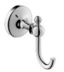 Крючок одинарный Art&Max Antic, настенный, форма округлая, латунь, для полотенец в ванную/туалет/душевую кабину, цвет хром, на стену