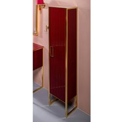 Шкаф-пенал Armadi Art Monaco, 170х35х30 см, напольный/навесной, цвет бордо/золото, с распашной дверцей/одностворчатый, со стеклянными полками из тонированного стекла, шкаф/шкафчик напольный/подвесной, прямоугольный, левый