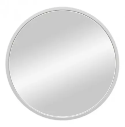 Зеркало Континент "Мун", 25х25 см, без подсветки, круглое, МДФ рама, цвет рамы: белый, для ванны, навесное/подвесное/настенное