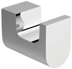 Крючок одинарный Art&Max Platino, настенный, форма округлая, латунь, для полотенец в ванную/туалет/душевую кабину, цвет хром