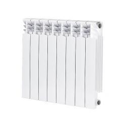 Радиатор отопления Azario BM500/100 (8 секций) биметаллический, цвет: белый, секционный, боковое подключение, для квартиры, водяной, мощность 1184 Вт, настенный