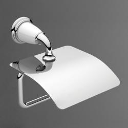 Держатель для туалетной бумаги Art&Max Bianchi, с крышкой, хром, настенный, латунь, форма прямоугольная, для туалета/ванной, бумагодержатель