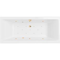 Ванна Excellent Pryzmat RELAX, 180х80 см, акриловая, цвет- белый/золото, (с гидромассажем), с каркасом, прямоугольная, правосторонняя/левосторонняя, правая/левая, универсальная, приставная/встраиваемая