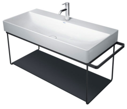Полка Duravit DuraSquare для металлической консоли под раковину, размер 77х38 см, цвет: черный, стеклянная, прямоугольная, вставка, для раковины, в ванную комнату