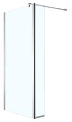 Душевая перегородка Azario CHICAGO Walk-in, 140х195 см, прозрачное стекло, профиль серебро, подвижная дополнительная перегородка 50 см, правая/левая, плоская (панель), из прозрачного стекла, (ограждение без поддона)