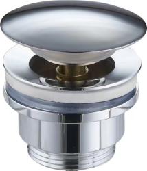 Донный клапан Azario, click-clack/клик-клак, 7х7х7,5 см, круглый, латунь/пластик, цвет хром, для раковины/умывальника
