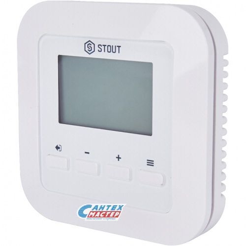 Терморегулятор STOUT TECH ST-295v3 двухпозиционный (белый), комнатный, для систем электрического теплого пола, термостат электронный, программируемый, с жк дисплеем, аналоговый, температуры, с таймером, для инфракрасного, кабельного теплого пола