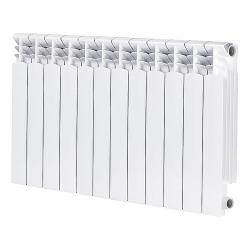 Радиатор отопления Azario BM500/100 (12 секций) биметаллический, цвет: белый, секционный, боковое подключение, для квартиры, водяной, мощность 1776 Вт, настенный