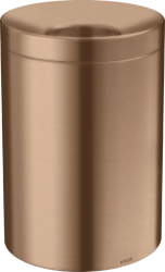 Ведро/корзина для мусора Axor Universal Circular Accessories с крышкой, 5 л, напольное, металлическое/пластиковое, форма круглая, для туалета/ванной/кухни, цвет шлифованное красное золото, со съемной вставкой
