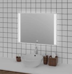 Зеркало GROSSMAN AVRORA с LED подсветкой 90х80 см цвет:белый, прямоугольное, с LED/ЛЕД подсветкой, сенсорный выключатель,  для ванны, без антизапотевания
