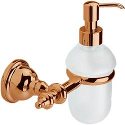 Дозатор для жидкого мыла Webert Ottocento, цвет бронза/белый, емкость дозатора белая, для ванной/туалета, встраиваемый в стену, для ванной/туалета