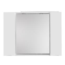 Шкаф зеркальный BelBagno Marino, 100х15х75 см, подвесной, с LED/ЛЕД подсветкой, правый/левый, 2 распашные двери, цвет белый глянцевый, в ванную комнату