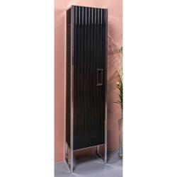 Шкаф-пенал Armadi Art Monaco, 170х35х30 см, напольный/навесной, цвет черный/хром, с распашной дверцей/одностворчатый, со стеклянными полками из тонированного стекла, шкаф/шкафчик напольный/подвесной, прямоугольный, правый