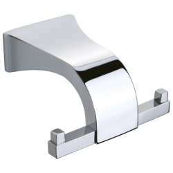 Крючок двойной Art&Max Soli, настенный, форма прямоугольная, латунь, для полотенец в ванную/туалет/душевую кабину, цвет хром, на стену