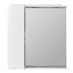 Шкаф зеркальный BelBagno Marino, 80х15х75 см, подвесной, с LED/ЛЕД подсветкой, левый, 1 распашная дверь, цвет белый глянцевый, в ванную комнату, левосторонний