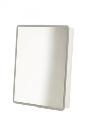Зеркальный шкаф Sintesi CORSO 60, 60х80х15 см, подвесной, цвет белый, зеркало с подсветкой LED/ЛЭД, выключатель сенсорный, с 1 распашной дверцой/одностворчатый