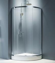Душевое ограждение Am.Pm Like Solo Slide 90х90 см прозрачное стекло, правое/левое, универсальное, прозрачное закаленное стекло, профиль глянцевый хром, угловое