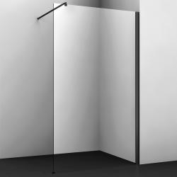 Душевая перегородка WasserKRAFT Abens 20W, 90х200 см, прозрачное стекло, правая/левая, универсальная, прозрачное стекло/профиль черный, прямоугольная (душевое ограждение без поддона)