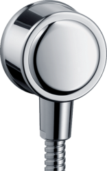 Шланговое подсоединение Axor Montreux Fixfit, размер 6,4х6,4 см, цвет хром, круглое, латунное/пластиковое, с клапаном обратного тока, подключение для душевого шланга