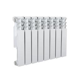 Радиатор отопления Azario BM350/80 (8 секций) биметаллический, цвет: белый, секционный, боковое подключение, для квартиры, водяной, мощность 760 Вт, настенный
