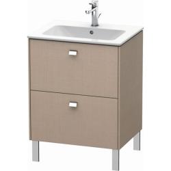 Тумба под раковину Duravit Brioso, 62х47,9х69,1 см, напольная, цвет: лен/хром, 2 выдвижных ящика, ДСП, прямоугольная, левая/правая, в ванную комнату