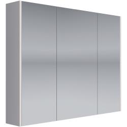 Зеркальный шкаф Dreja Prime, 90х70 см, подвесной, цвет белый, зеркало, с 3 распашные дверцы/трехстворчатый, полки, механизм плавного закрывания, прямоугольный