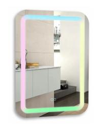 Зеркало Azario Мальта VOICE, 55х80 см, с LED/ЛЕД-подсветкой, с диммером, с подогревом, голосовое управление, прямоугольное, выключатель сенсорный, для ванны, навесное/подвесное/настенное