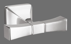 Крючок одинарный Art&Max Argo, настенный, форма прямоугольная, латунь, для полотенец в ванную/туалет/душевую кабину, цвет хром, на стену