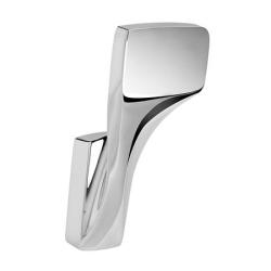 Крючок одинарный Art&Max Gina, настенный, форма прямоугольная, латунь, для полотенец в ванную/туалет/душевую кабину, цвет хром, на стену