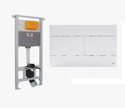 Инсталляция OLI 120 ECO Sanitarblock mechanic белый с клавишей Slim, механическая, система для подвесного унитаза, со скрытым смывным бачком (бак), комплект