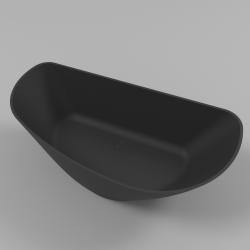 Ванна Whitecross Topaz, 170х80 см, из искусственного камня, цвет- черный матовый, (без гидромассажа) ассиметричная, отдельностоящая, правосторонняя/левосторонняя, правая/левая, универсальная
