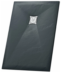 Душевой поддон RGW Stone Tray ST-G, 90х120х2,5 см, прямоугольный, из искусственного камня, низкий, цвет: графит, с антискользящим рельефным покрытием, без бортика