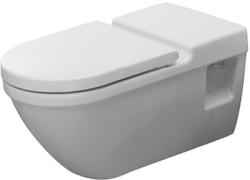 Унитаз Starck 3 WonderGliss 37х70х48 см, подвесной, цвет белый, санфарфор, овальный, горизонтальный (прямой) выпуск, под скрытый бачок, ободковый, без сиденья, антигрязевое покрытие для туалета/ванной комнаты