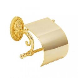 Держатель для туалетной бумаги Migliore Edera, с крышкой, цвет: золото, настенный, латунный, форма прямоугольная, для туалета/ванной, бумагодержатель
