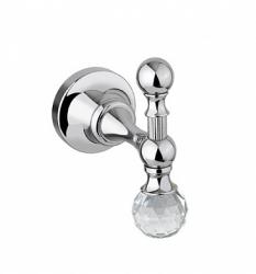 Крючок одинарный Cezares OLIMP, настенный, металл, форма округлая, для полотенец в ванную/туалет/душевую кабину, цвет: хром