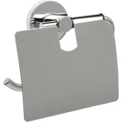 Держатель для туалетной бумаги Fixsen Comfort Chrome, с крышкой, хром, настенный, сталь, форма прямоугольная, для туалета/ванной, бумагодержатель