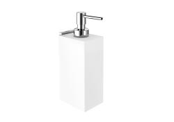 Дозатор жидкого мыла ROCA Rubik настенный, металл/ стекло, хром/белый, форма квадратная, для мыла в ванную/туалет/душевую кабину 816842001