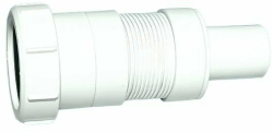 Труба гофрированная McAlpine раздвижная длина 142-191 мм, d 50 мм, вход 32 мм, выход 50 мм, гофра для сифона, пластик, трубный
