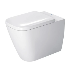Унитаз Duravit Happy D.2 HygieneGlaze 36,5х57х39,5 см, напольный, приставной, цвет белый, санфарфор, прямоугольный, горизонтальный (прямой) выпуск, под скрытый бачок, ободковый, без сиденья, антибактериальное покрытие, для туалета