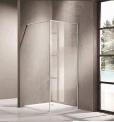 Душевая перегородка Azario RICHMOND Walk-in, 80х200 см, прозрачное стекло, профиль хром, правая/левая, плоская (панель), из прозрачного стекла, (ограждение без поддона) стеклянное