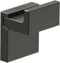 Крючок одинарный ROCA Rubik настенный, металл, форма квадратная, для полотенец в ванную/туалет/душевую кабину, цвет черный 816840024