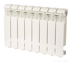 Радиатор GLOBAL ISEO 350/8 алюминиевый, боковое подключение, для отопления квартиры, дома, водяные, мощность 1080 Вт, настенный, цвет белый