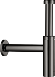 Сифон Axor Flowstar S дизайнерский, для раковины, бутылочный, G 1 ¼, гидрозатвор/мокрый затвор, горизонтальный/боковой выпуск (в стену), латунь, цвет полированный черный хром, для раковины/умывальника