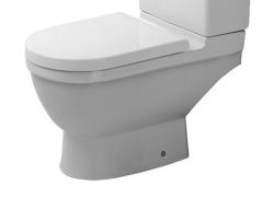 Чаша для унитаза-компакт Duravit Starck 3 WonderGliss 43х36х65,5 см, напольный, цвет белый, керамика, овальный, горизонтальный (в стену) выпуск, под компакт бачок, ободковый, антигрязивое покрытие, без сиденья, для туалета/ванной комнаты