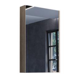 Зеркальный шкаф Comforty Порто 50, 48,5х80х14 см, подвесной, цвет дуб дымчатый, зеркало, с 1 распашной дверцей/полки, механизм плавного закрывания, прямоугольный