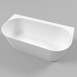 Ванна Whitecross Pearl B, 155х78 см, из искусственного камня, цвет- белый матовый, (без гидромассажа) овальная, пристенная, правосторонняя/левосторонняя, правая/левая, универсальная