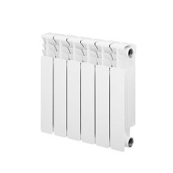 Радиатор отопления Azario BM350/100 (6 секций) биметаллический, цвет: белый, секционный, боковое подключение, для квартиры, водяной, мощность 684 Вт, настенный