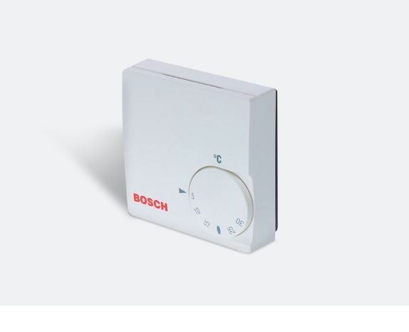 Терморегулятор Bosch TR 12 температурный, проводной (белый), накладной, комнатный, для систем водяного отопления/теплого пола (термостат), не программируемый