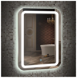 Зеркало Silver Мirrors Мальта, 40х70 см, с LED/ЛЕД-подсветкой, прямоугольное, выключатель сенсорный с функцией диммера, для ванны