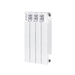 Радиатор отопления Azario BM500/100 (4 секции) биметаллический, цвет: белый, секционный, боковое подключение, для квартиры, водяной, мощность 592 Вт, настенный